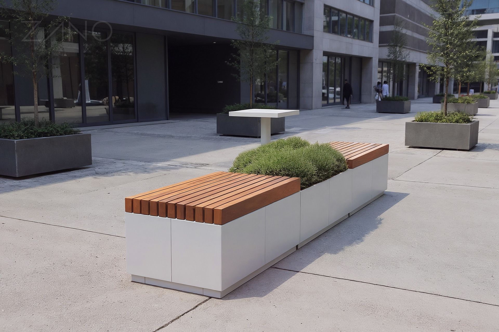 Arredo urbano della serie Quadro e tavolo Scandik