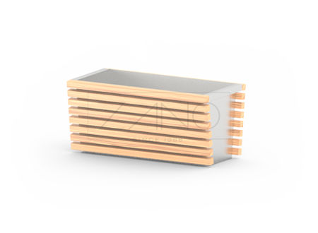 Vaso moderno ed elegante in acciaio inox e legno Vaso moderno ed elegante in acciaio inox e legno