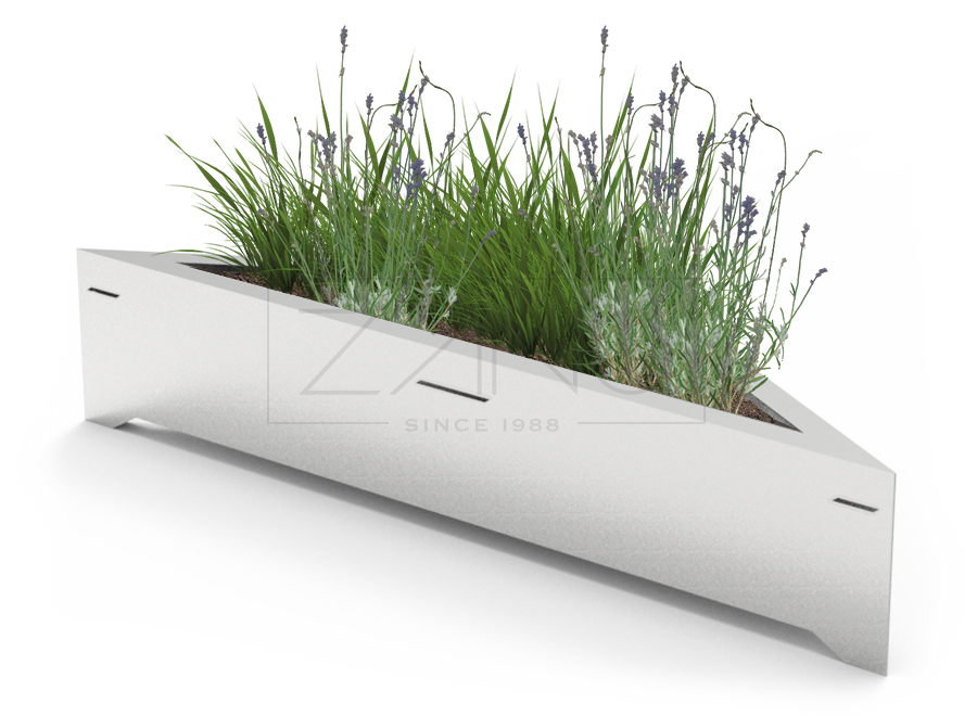 Vaso da fiori Origami basso, in acciaio inox Vaso urbano moderno e modulare