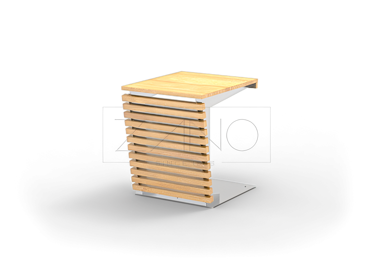 Tavolo in acciaio inox Tavolo con piano in legno