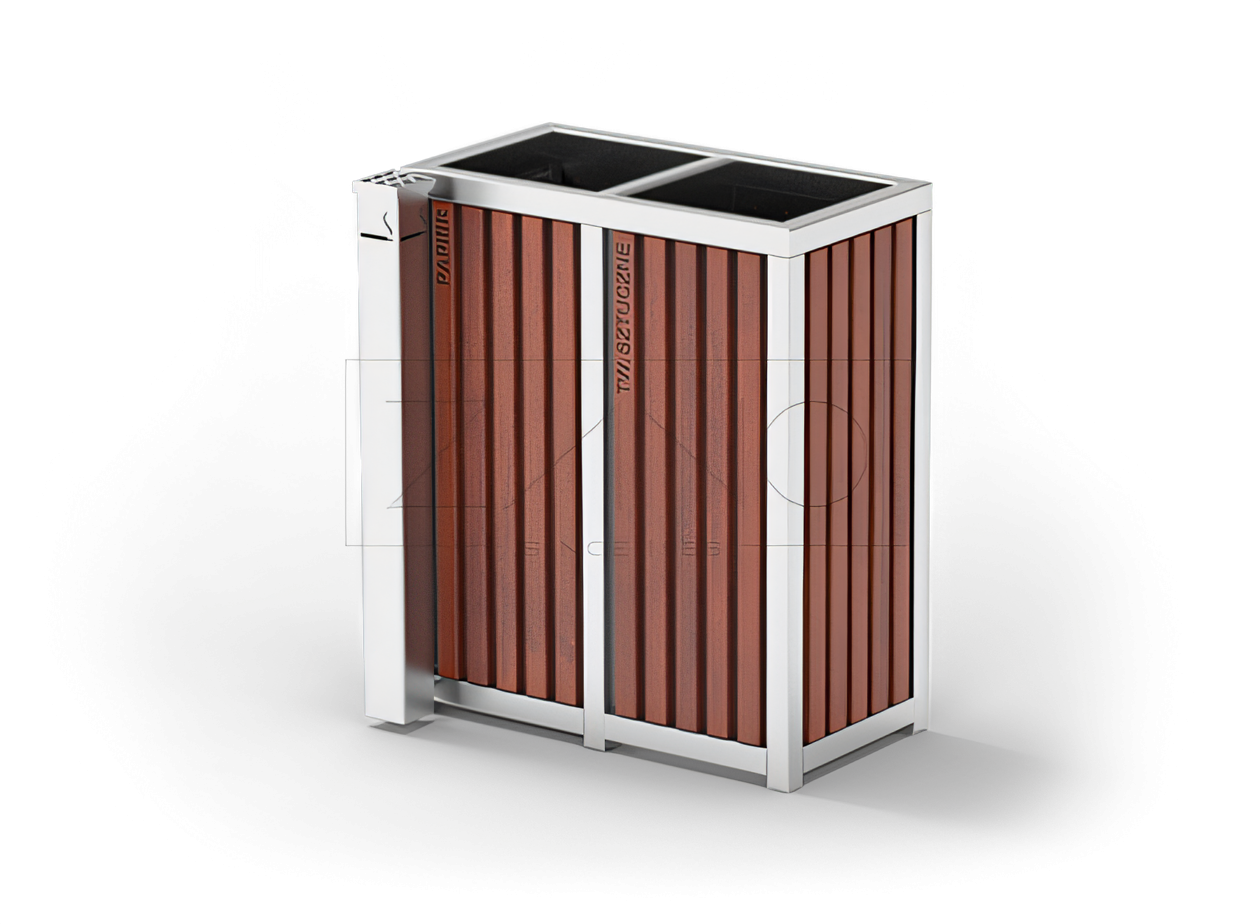 Cestino comunale per la raccolta differenziata in acciaio inox