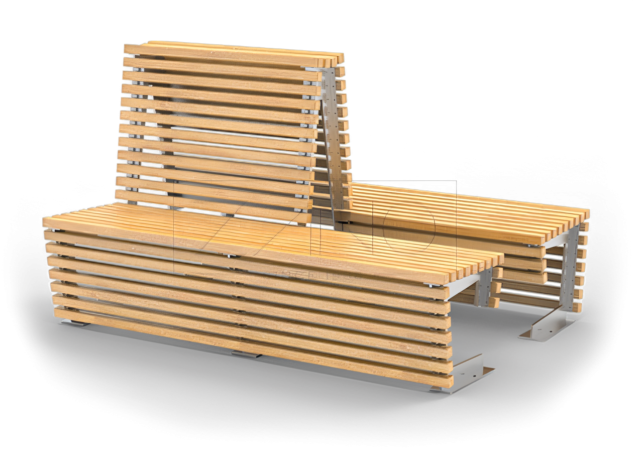 Panca urbana con doppio schienale | ZANO arredo urbano Mobili da città Flash, con schienale, senza schienale in acciaio inox