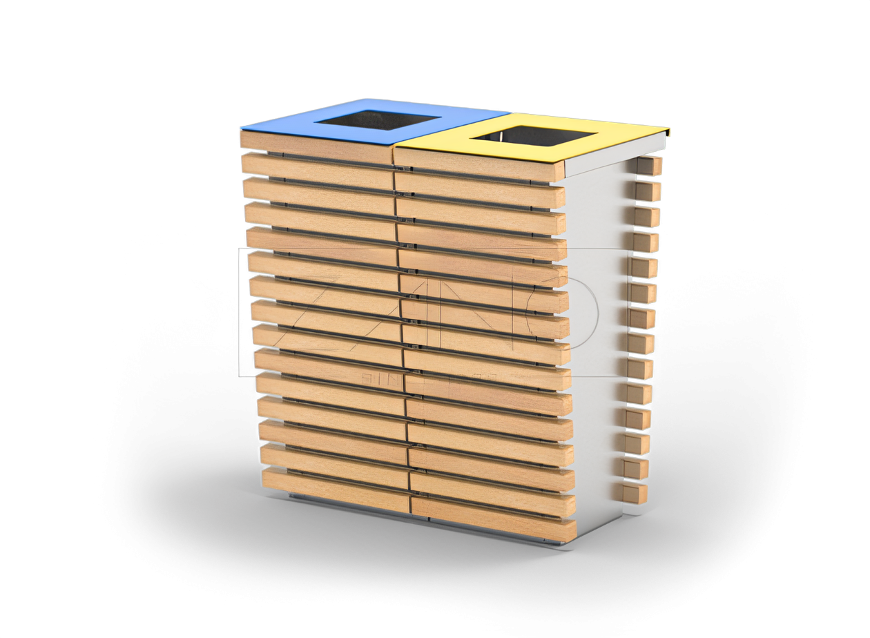 Cestino di riciclaggio flash 15.225 Cassonetti per la raccolta differenziata dei rifiuti urbani in acciaio inox