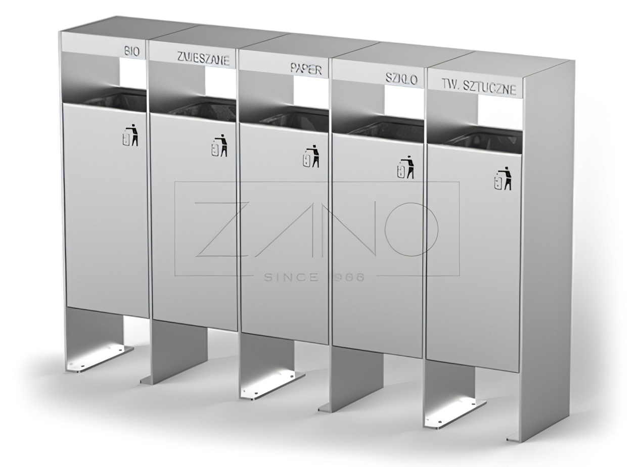 Semplice contenitore per la raccolta differenziata dei rifiuti | Arredo urbano ZANO