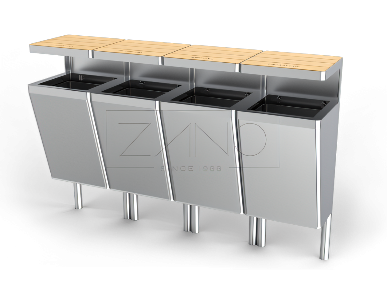 Cestino di riciclaggio Scandik 15.446 Cestino per la raccolta differenziata Scandik 15.446 in acciaio inox