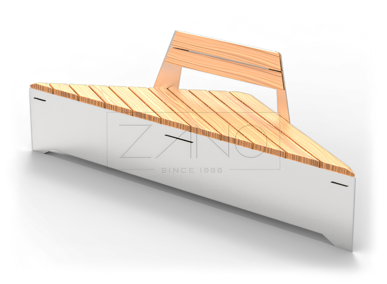 Panca modulare con schienale in acciaio inox