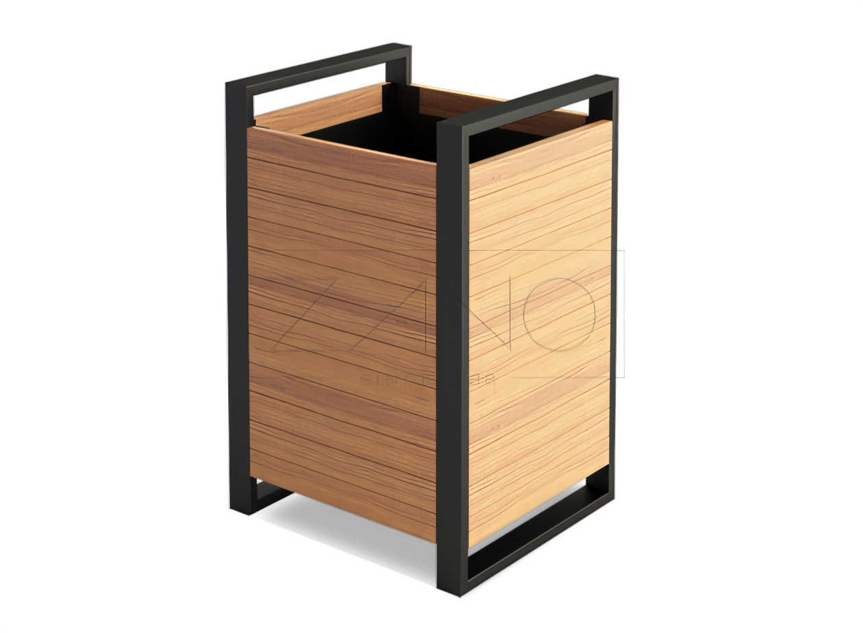 Grandi vasi di legno Modello moderno ed elegante di vaso in legno con struttura in metallo