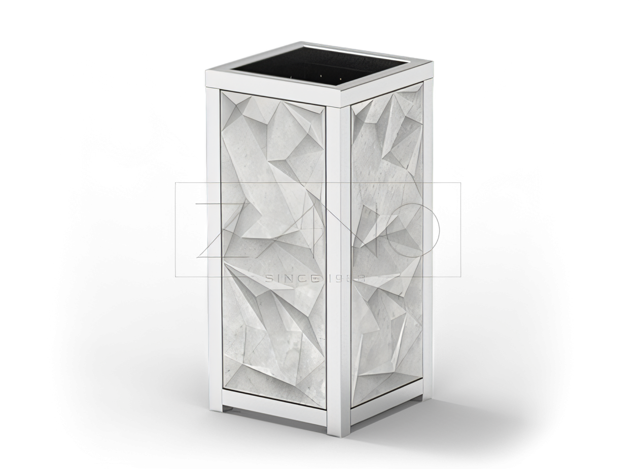 Cestino urbano in cemento Trigono di ZANO arredo urbano Cestino urbano in cemento Trigono di ZANO arredo urbano