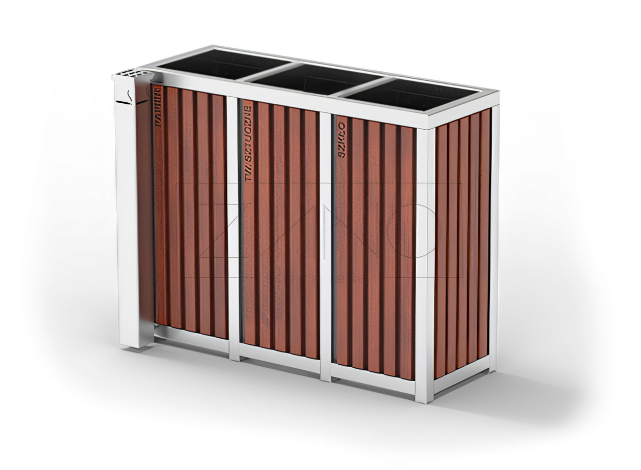 Cestino per la raccolta differenziata in acciaio inox