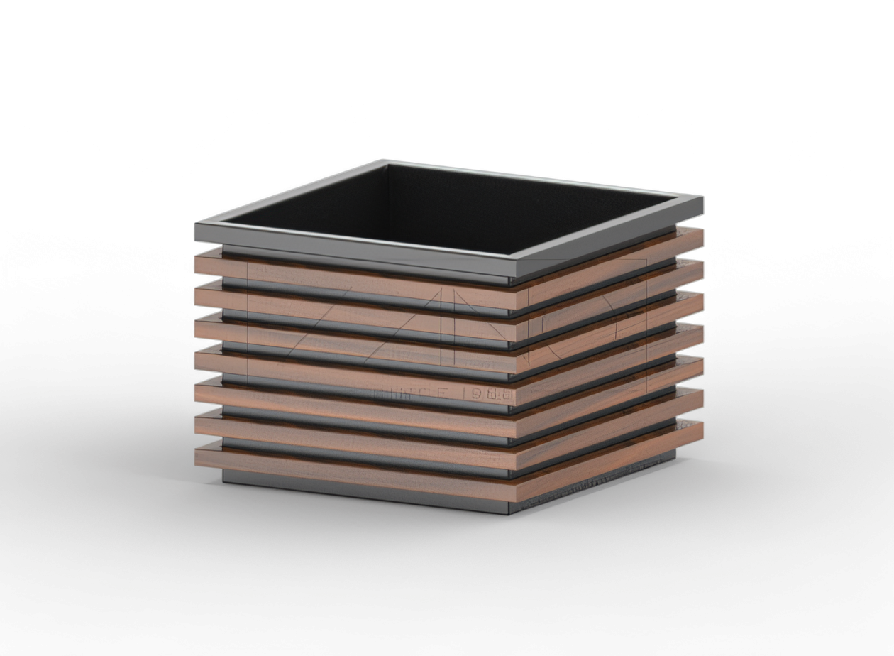 Vaso per piante Block 06.042.M acciaio nero Vaso per piante Block 06.042.M acciaio nero