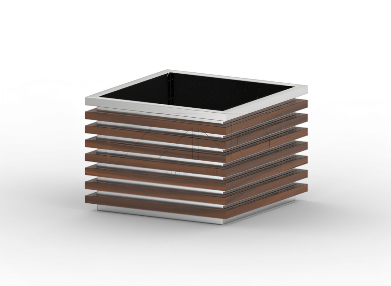 Vaso da fiori Block 06.042.M in acciaio inox Vaso da fiori Block 06.042.M in acciaio inox