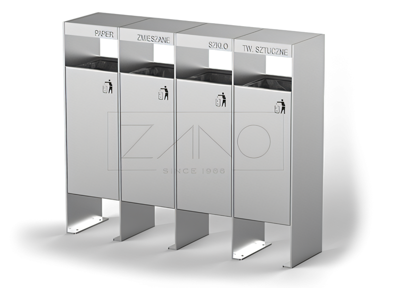 Semplice bidone per il riciclaggio in acciaio inox