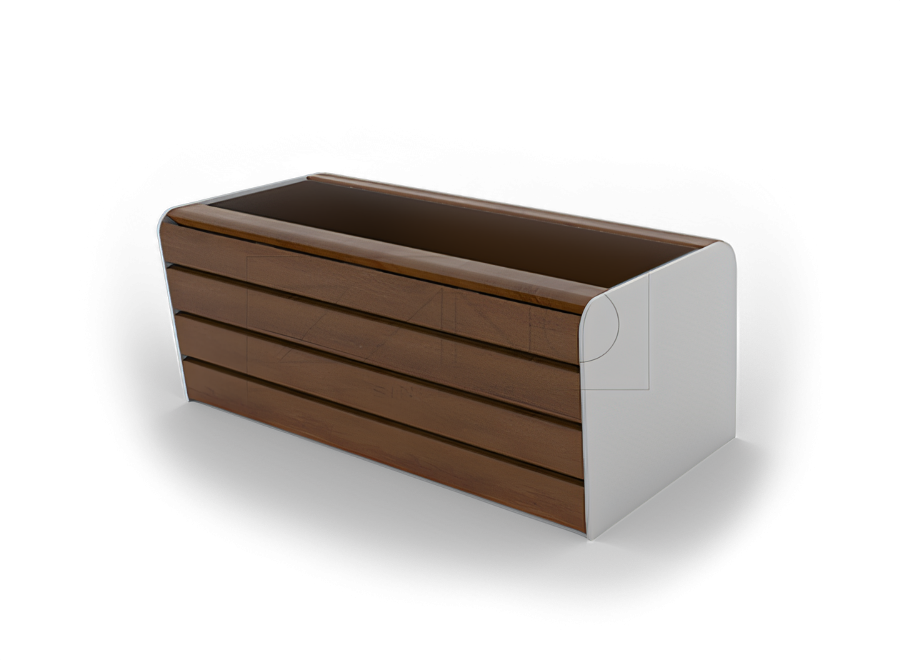 Vaso morbido 06.012.1.M acciaio inox, legno di abete rosso