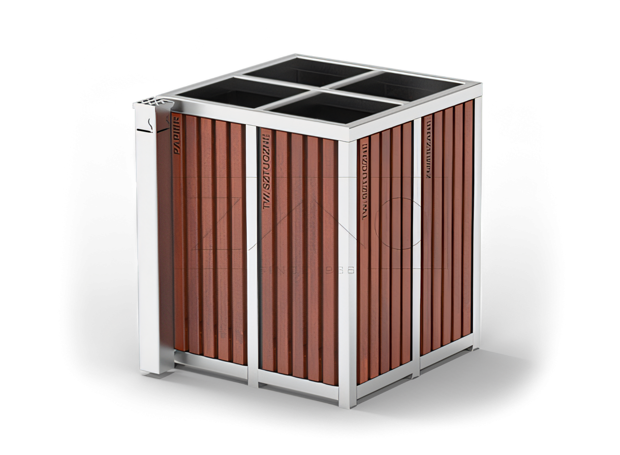 Selezionatore di rifiuti, cassonetto quadruplo