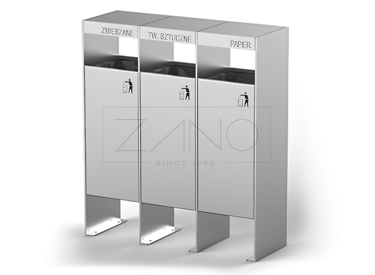 Cestini per il riciclaggio in acciaio inox