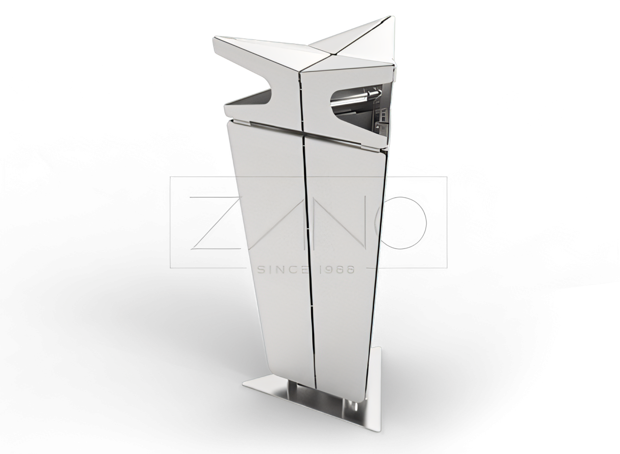 Cestino in acciaio inox del produttore di mobili urbani ZANO urban furniture