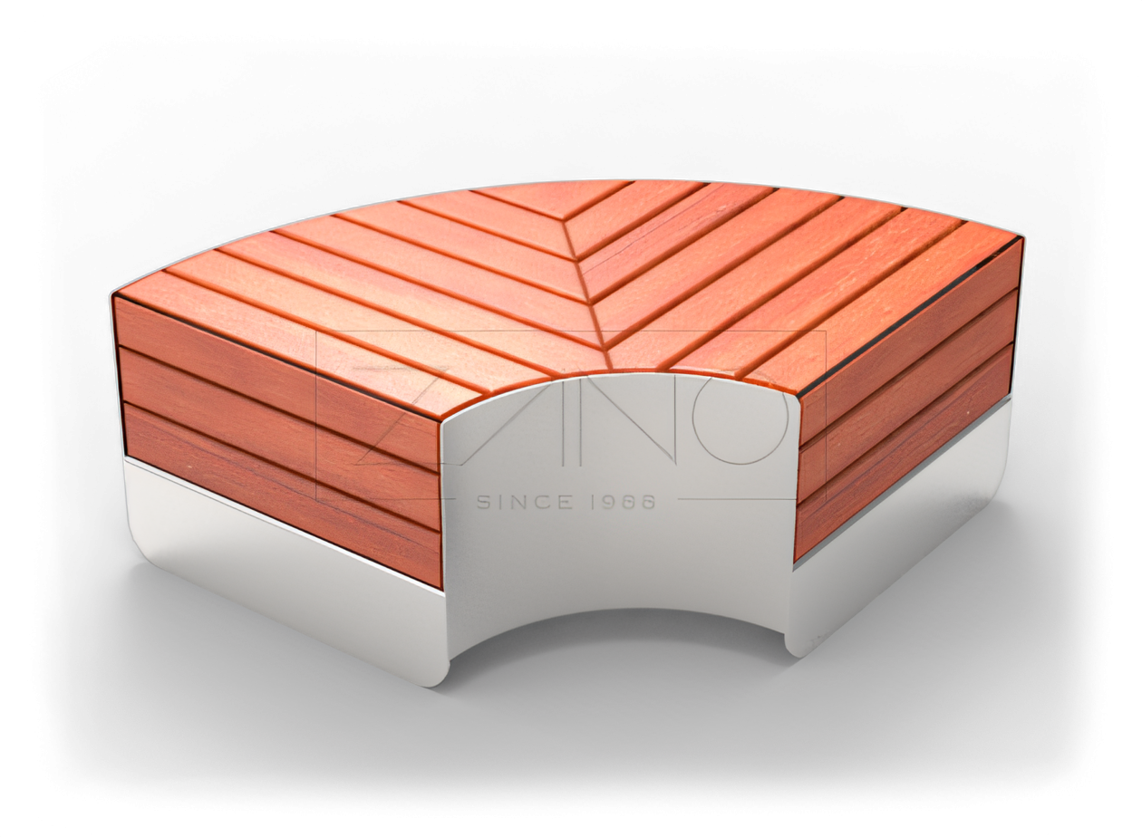 Panchina Univers, acciaio inox, legno