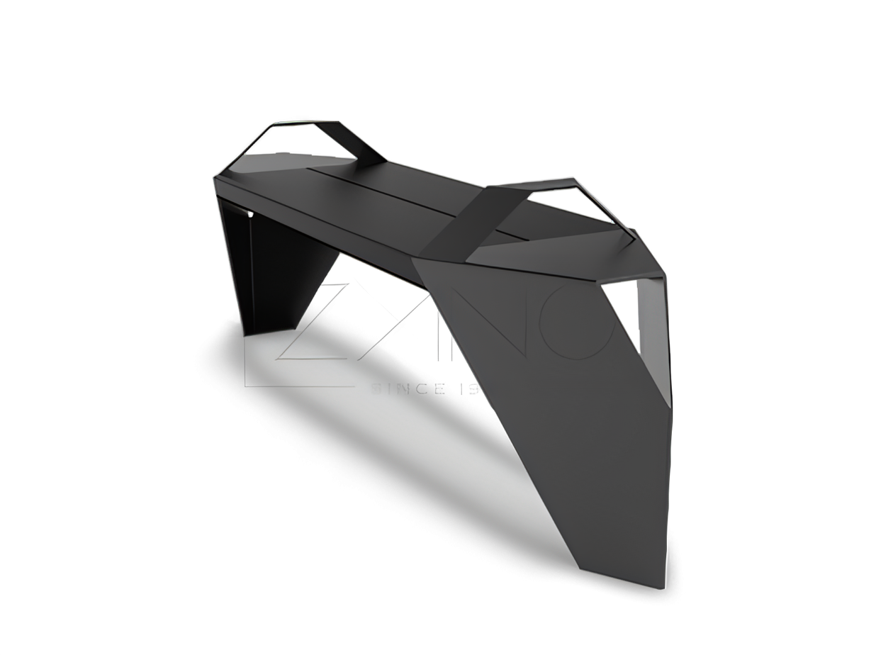 Panchina da città verniciata di nero con braccioli Arredo urbano moderno di ZANO