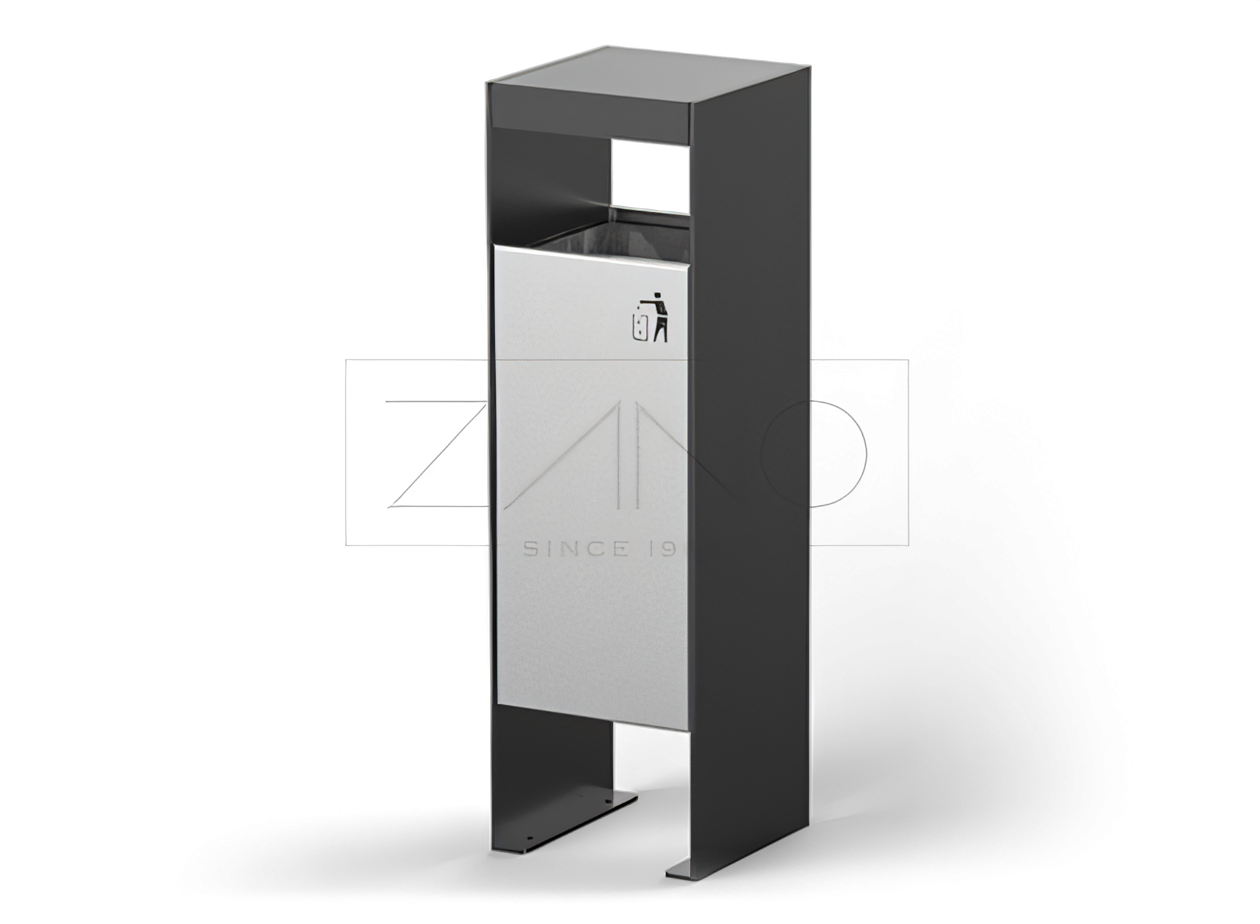 Elegante cestino in acciaio nero