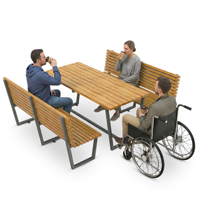 Tavolo Bergen con panche