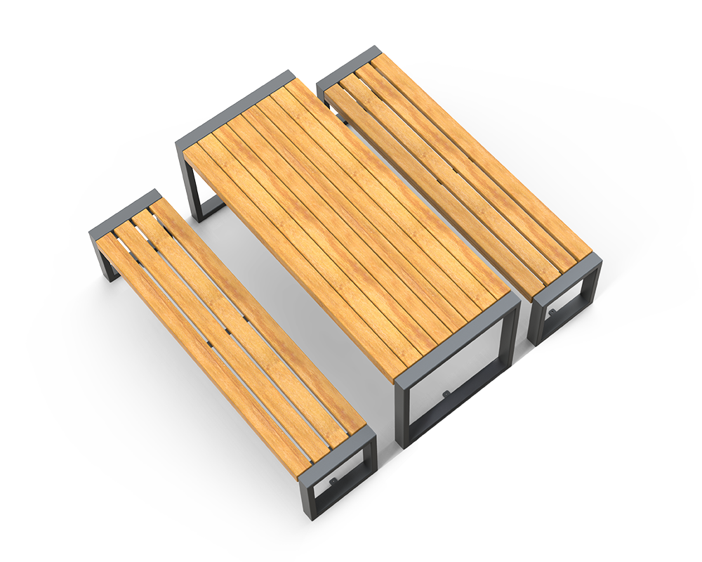 Set Pluris - tavolo e due panche