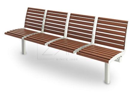 Panchina moderna con aree di seduta specifiche