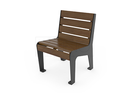 Urban, sedia da parco in acciaio al carbonio verniciato a polvere e legno nazionale, di conifera o esotico a scelta