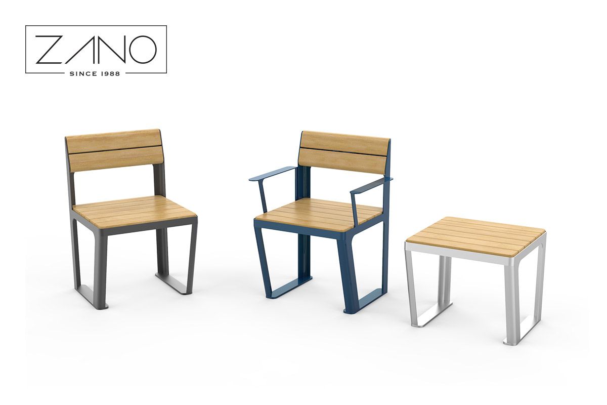 I sedili Scandik sono disponibili in tre versioni. Con schienale e braccioli, con schienale e senza schienale.