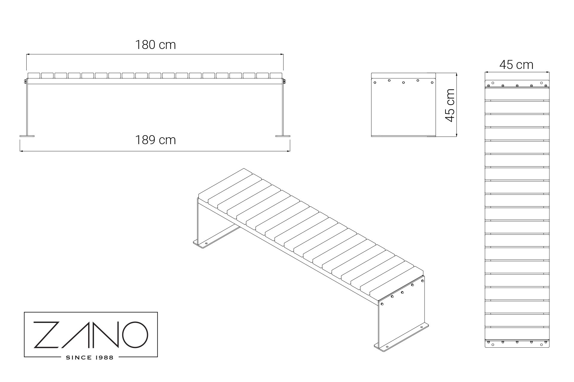 Panca Domino 02.440 | Dimensioni del prodotto