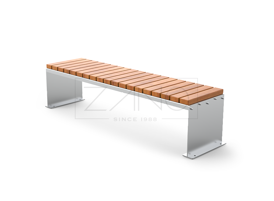 Panchina urbana modulare Domino in versione classica in acciaio inox