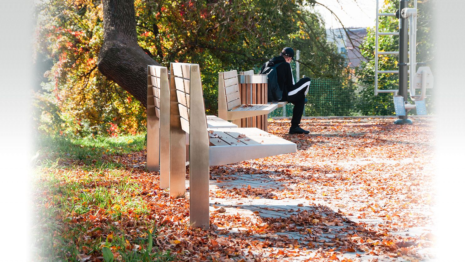 Panchine da parco in acciaio Amicus